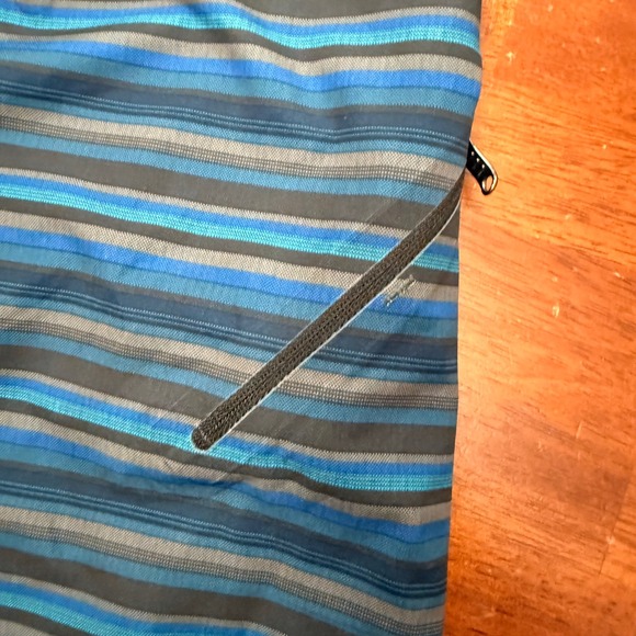 Lululemon Mens Board Shorts Striped Size 38 Blue Gray Athletic Swim - Picture 3 of 9